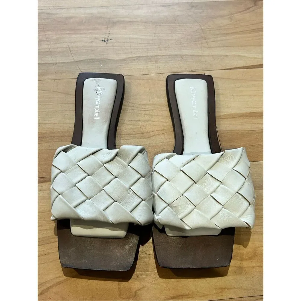 Jeffrey Campbell Sandal Costello Woven Leather Slide